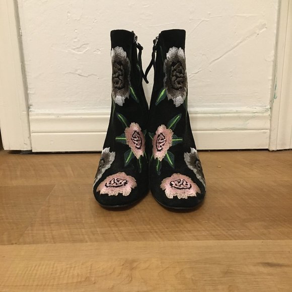 REBECCA MINKOFF Velvet Embroidered Boots (7.5) - Picture 1 of 4